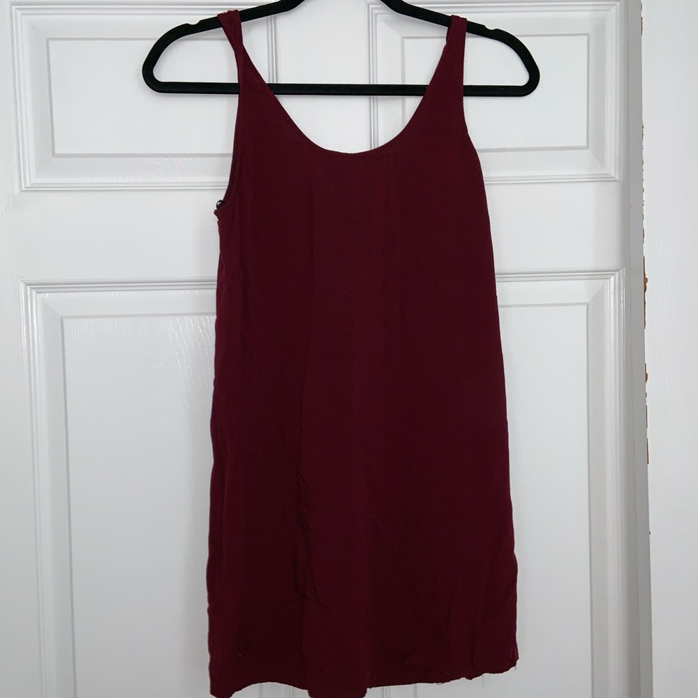 Maroon Mini Dress with Detailed Back